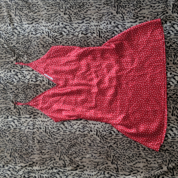 Vintage Dresses & Skirts - Vintage red polka dot slip dress